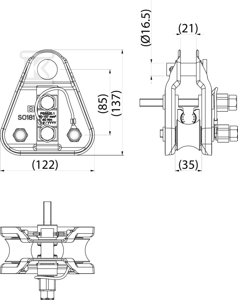 Držač za ugao PAS 50-157 mm SO181.6S - SO181.6S